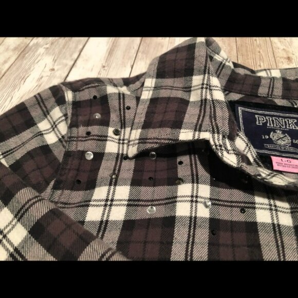 Victoria’s Secret Plaid Long Sleeve Shirt Large - Picture 3 of 5
